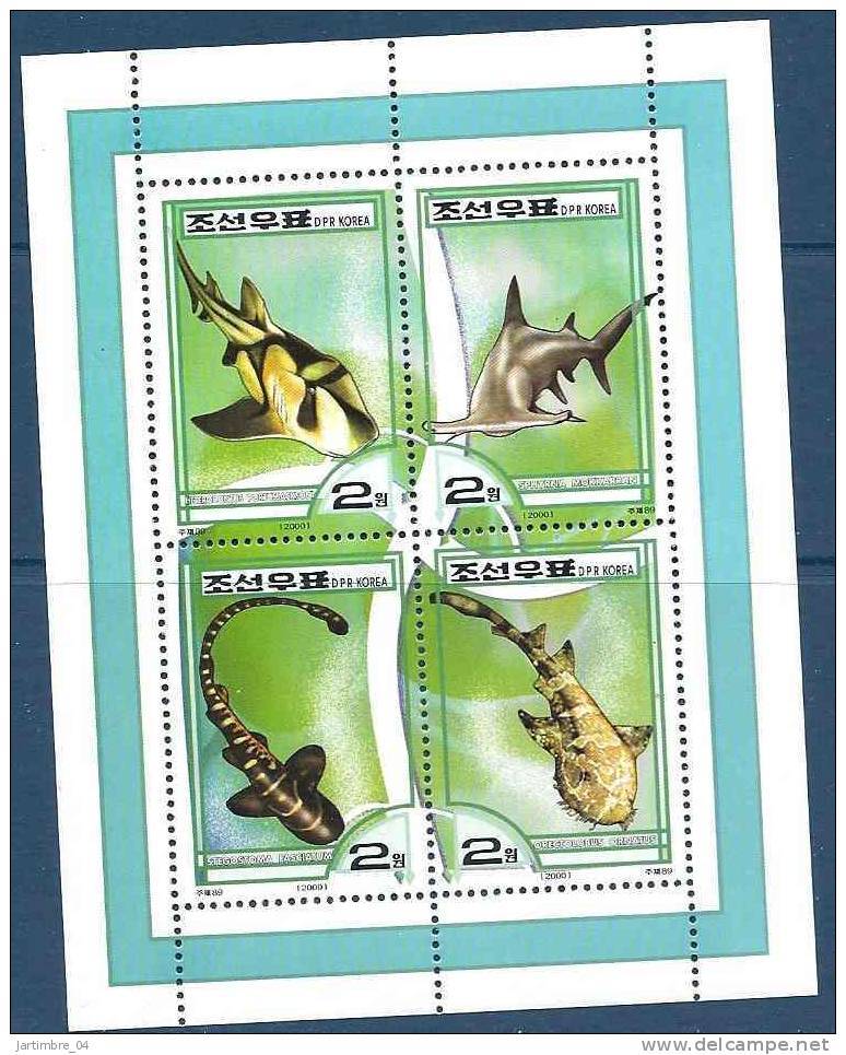 2000 COREE NORD  2969-72** Requins - Corea Del Nord