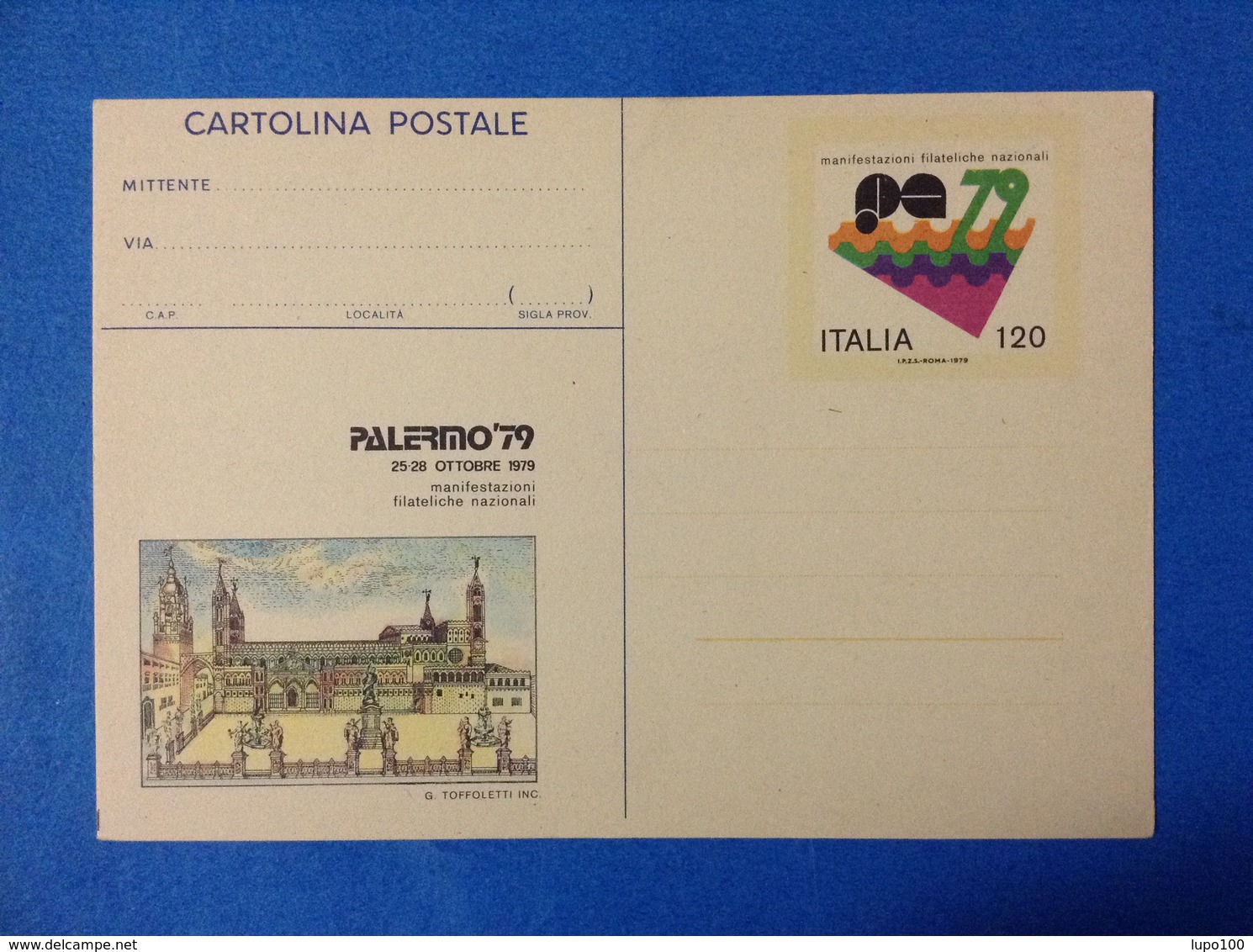 1979 ITALIA CARTOLINA POSTALE NUOVA NEW MNH** MANIFESTAZIONE FILATELICA PALERMO 79 - Postwaardestukken