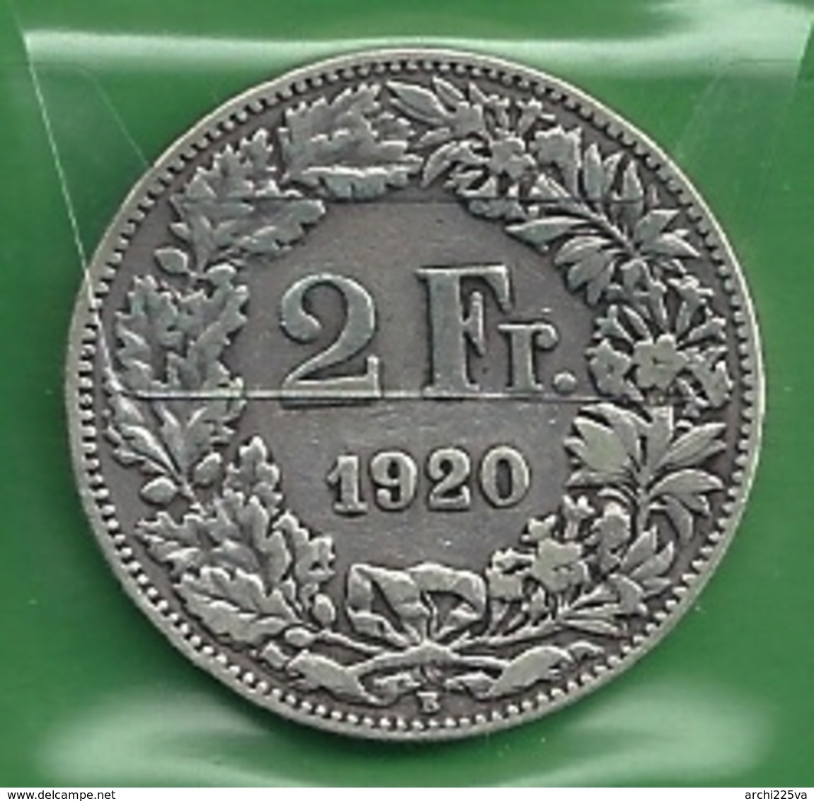 SVIZZERA 1920 - Helvetia - 2 Fr / CHF - B / BB  - Argento / Argent / Silver - Confezione In Bustina - Altri & Non Classificati