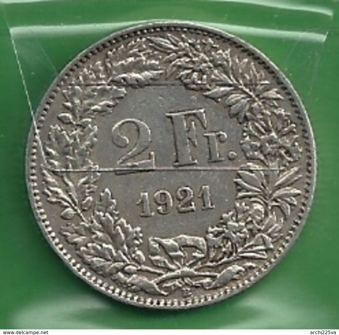 SVIZZERA 1921 - Helvetia - 2 Fr / CHF - BB / SPL  - Argento / Argent / Silver - Confezione In Bustina - Altri & Non Classificati