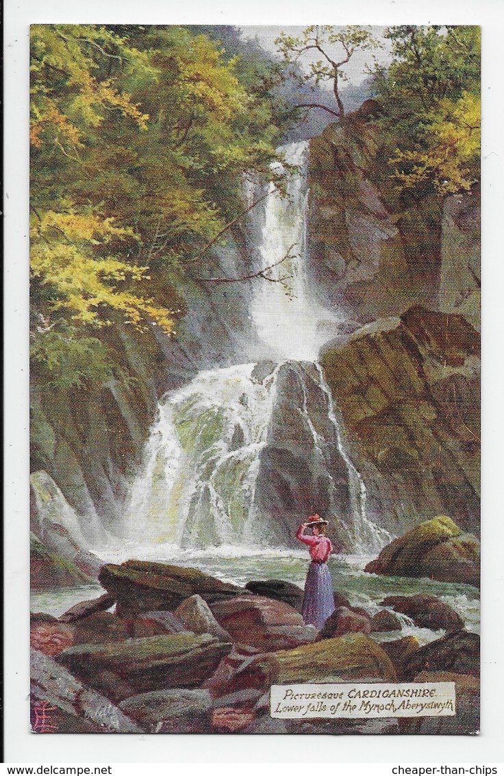 Lower Falls Of The Mynoch, Aberystwyth - Tuck Oilette 7765 - Cardiganshire