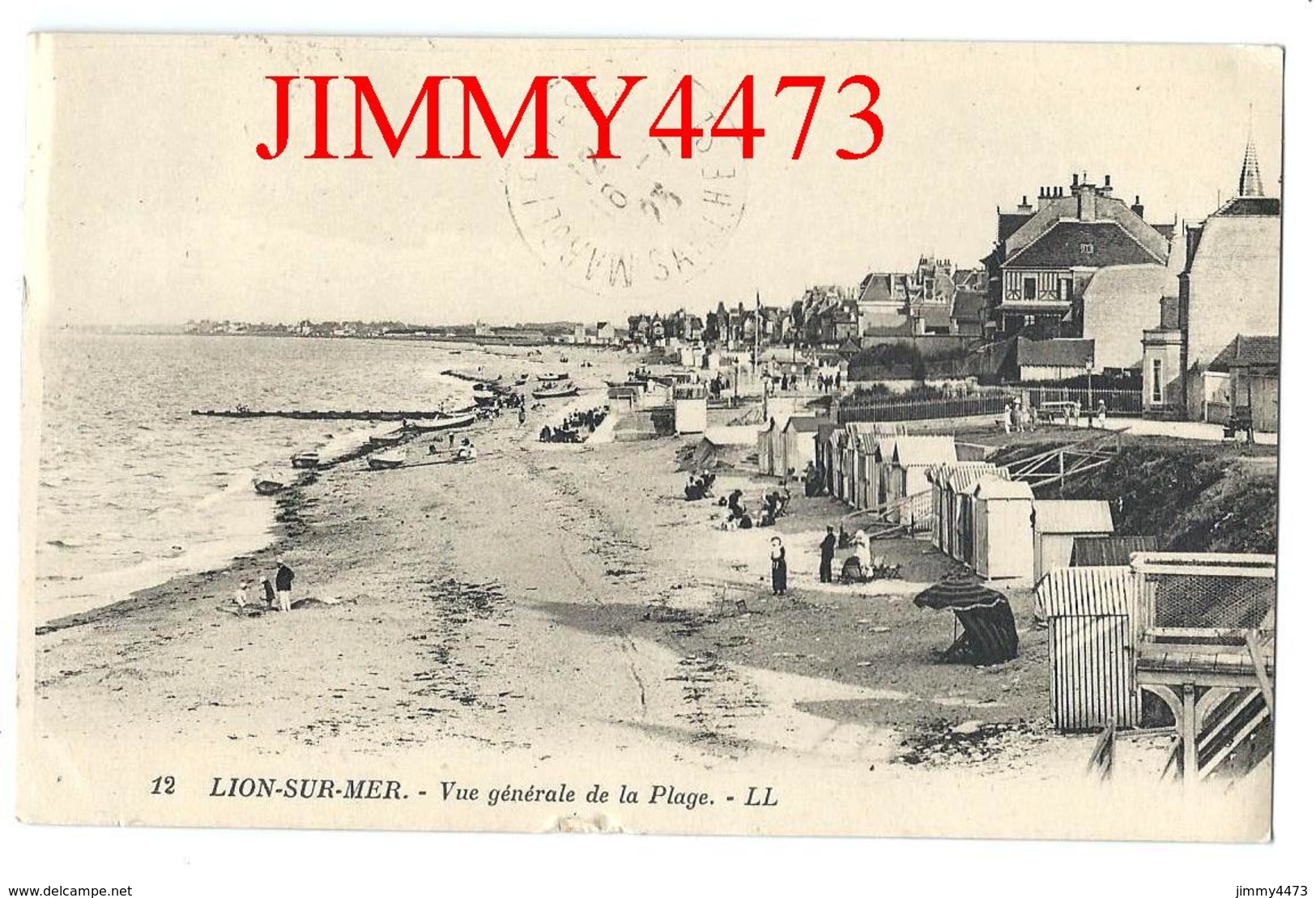 CPA - Vue Générale De La Plage Bien Animée En 1925 - LION SUR MER Arr De Ouistreham 14 Calvados - Ed. Lévy Neurdein N°12 - Ouistreham