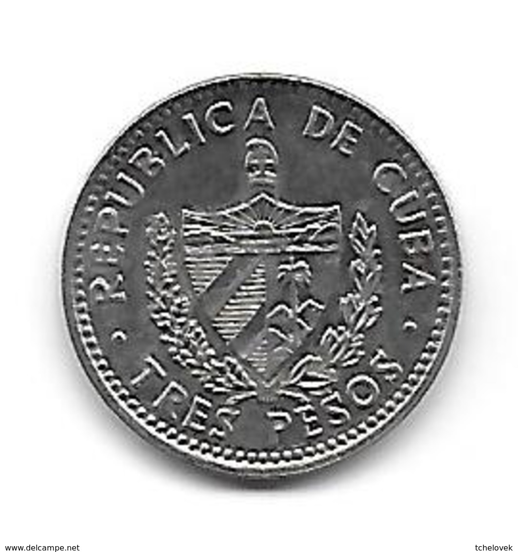 (Monnaies). Cuba. 3 Pesos 1992 Che Gevera TBE - Cuba