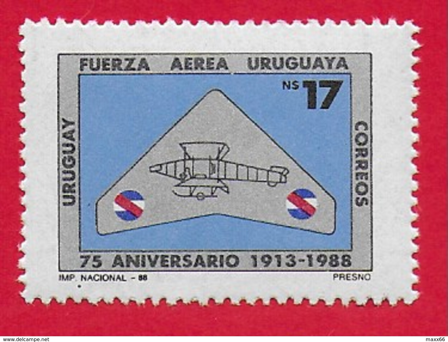 URUGUAY MNH - 1988 75th Anniversary Of The Air Force - 17 N$ - Michel UY 1780 - Uruguay