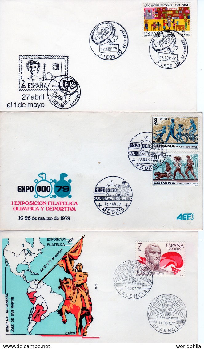 Spain / Espagne 1979 Philatelic Exhibition 5 Covers - Lettres & Documents