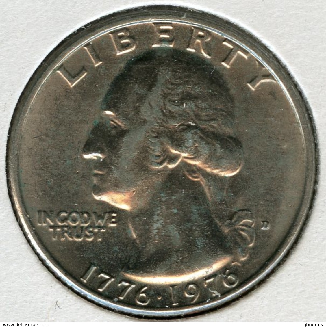 Etats-Unis USA Quarter 25 Cents Dollar 1976 D Bicentenaire De La Révolution 1776 - 1976 KM 204 - 1932-1998: Washington