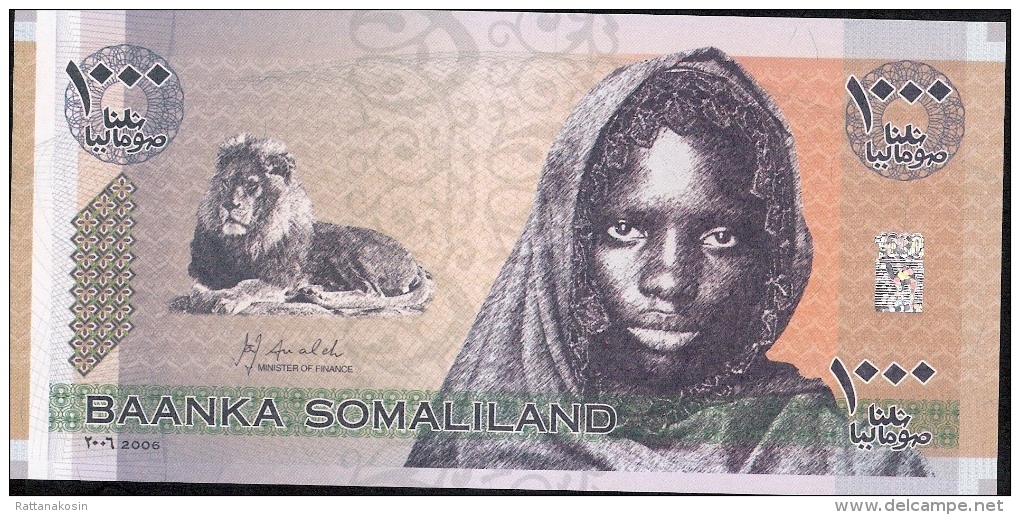 SOMALILAND  PCS1a  1000  SHILLINGS   2006  Prefix AA       UNC. - Somalia