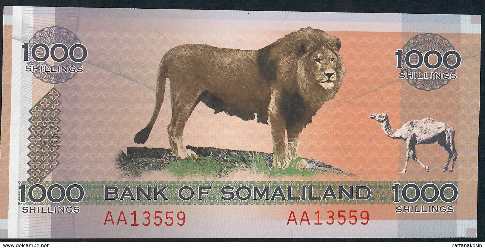 SOMALILAND  PCS1a  1000  SHILLINGS   2006  Prefix AA       UNC. - Somalie