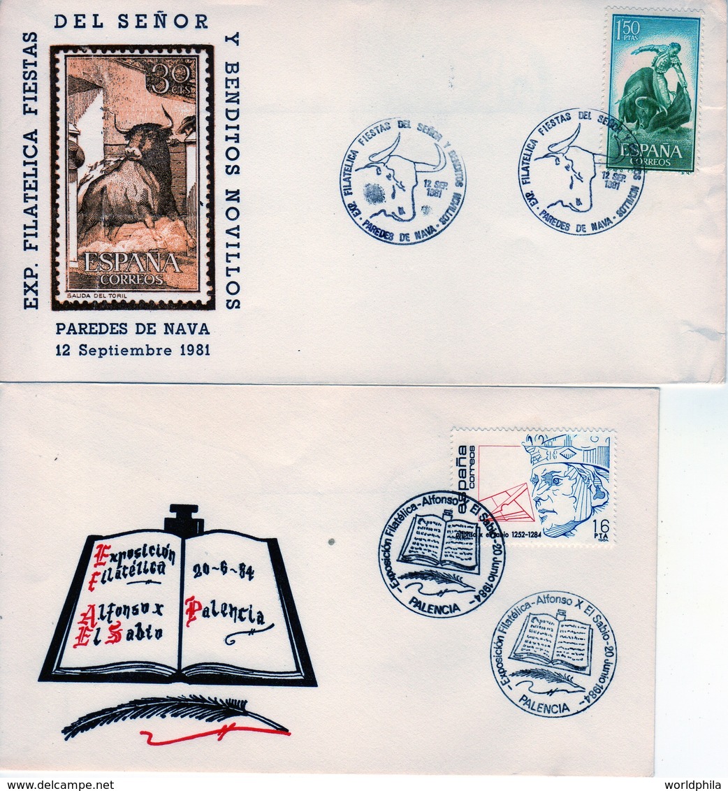 Spain / Espagne 1975-84 Philatelic Exhibition 5 Covers - Lettres & Documents