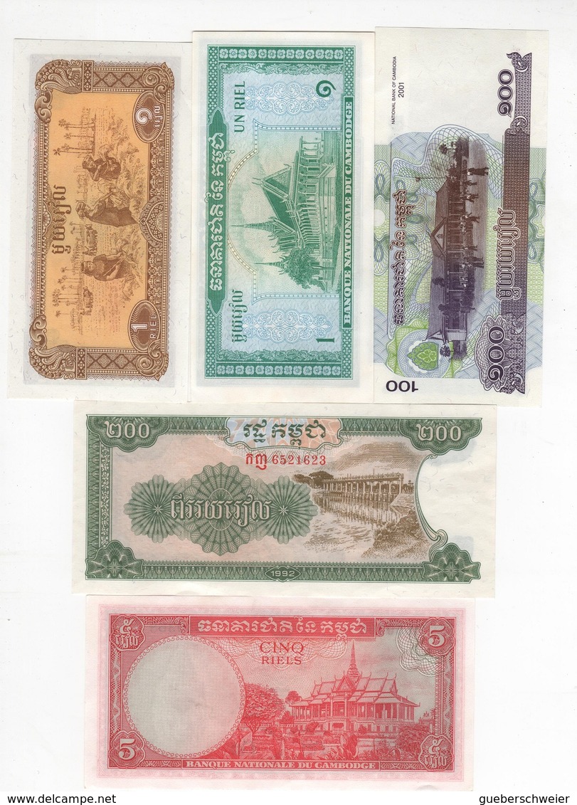 B32 - CAMBODGE Lot De 5 Billets 1er Choix - Cambodia