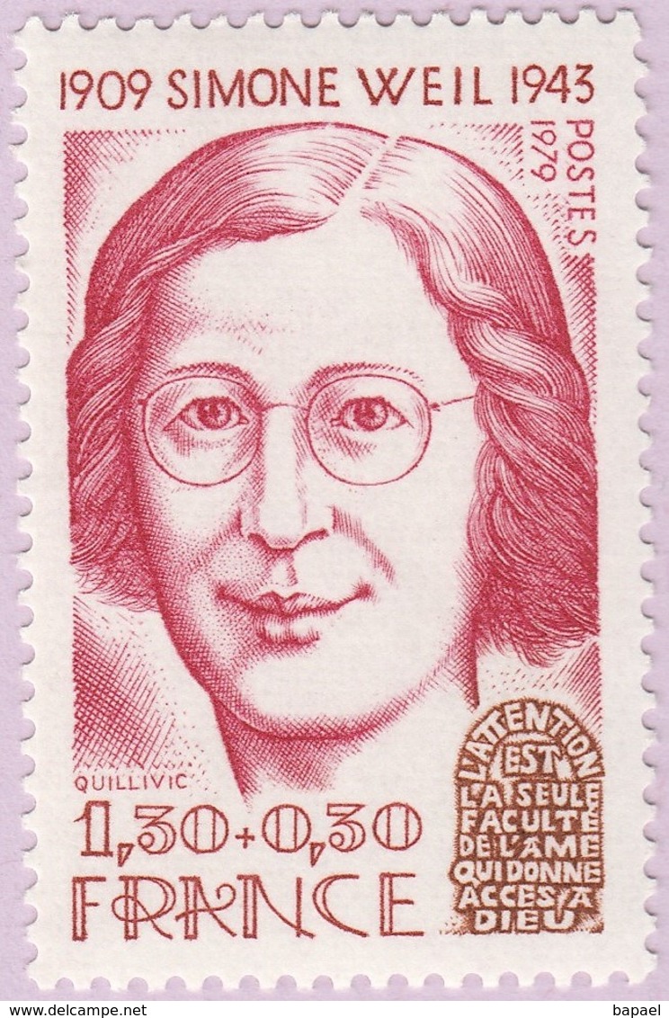 N° Yvert & Tellier 2032A - Timbre De France (1979) (Neuf - **) - Simone Weil - Unused Stamps