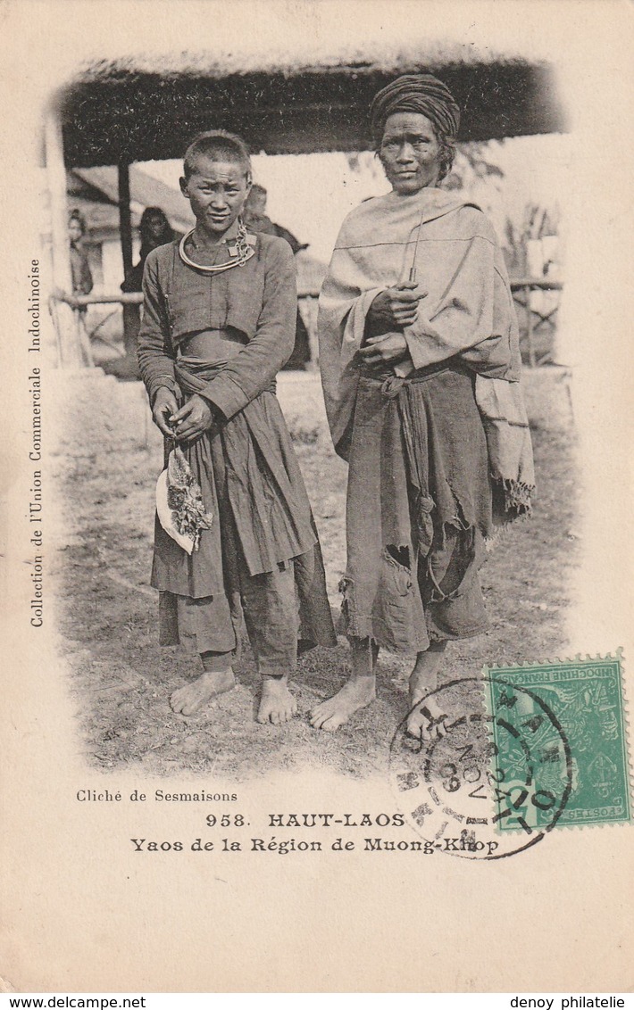 Haut Laos - Yaos De La Région De Muong Knop N° 958 Union Commerciale Indochinoise Ecrite En 1909 - Laos