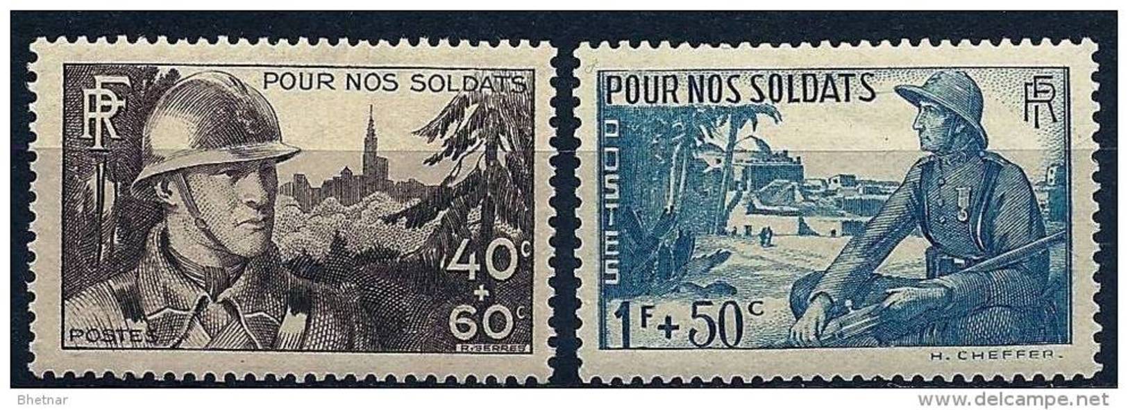 FR YT 451 & 452 " Pour Nos Soldats " 1940 Neuf** - Unused Stamps