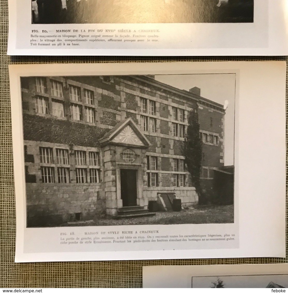 LOT DE 2 PHOTOS DE FACADES DE MAISONS LIEGE CHAINEUX - Documents Historiques