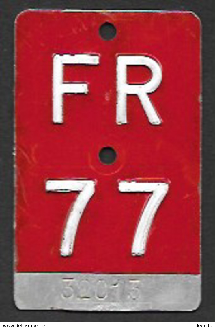 Velonummer Fribourg FR 77 - Plaques D'immatriculation