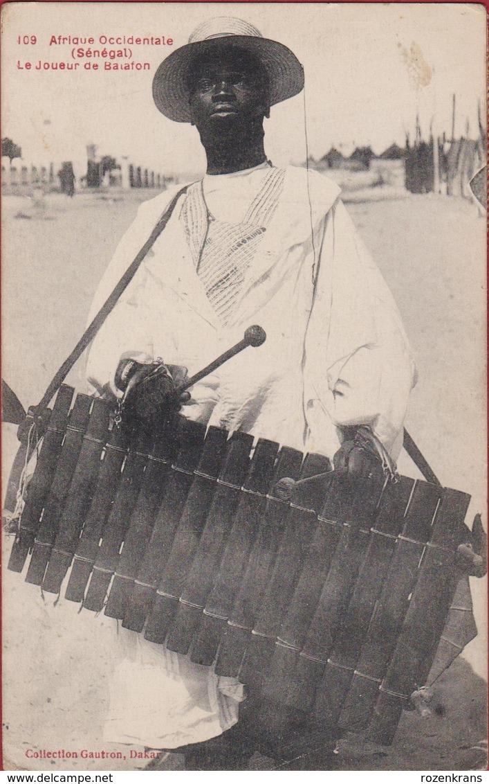 SENEGAL - Le Joueur De Balafon Musicien Ethnique Ethnic 1916 Epoque Coloniale Colonie Timbre Afrika Afrique Africa - Sénégal