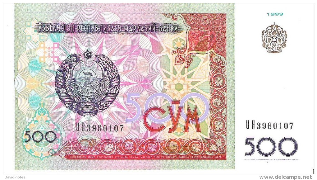 Uzbekistan - Pick 81 - 500 Sum 1999 - Unc - Uzbekistan