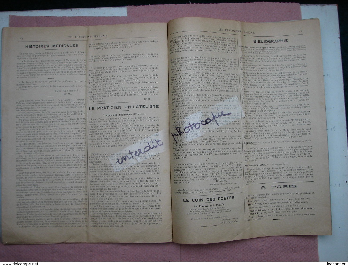 LES  PRATICIENS FRANCAIS 1928 Format 24X31 16 Pages B.E. D'usage - Sciences