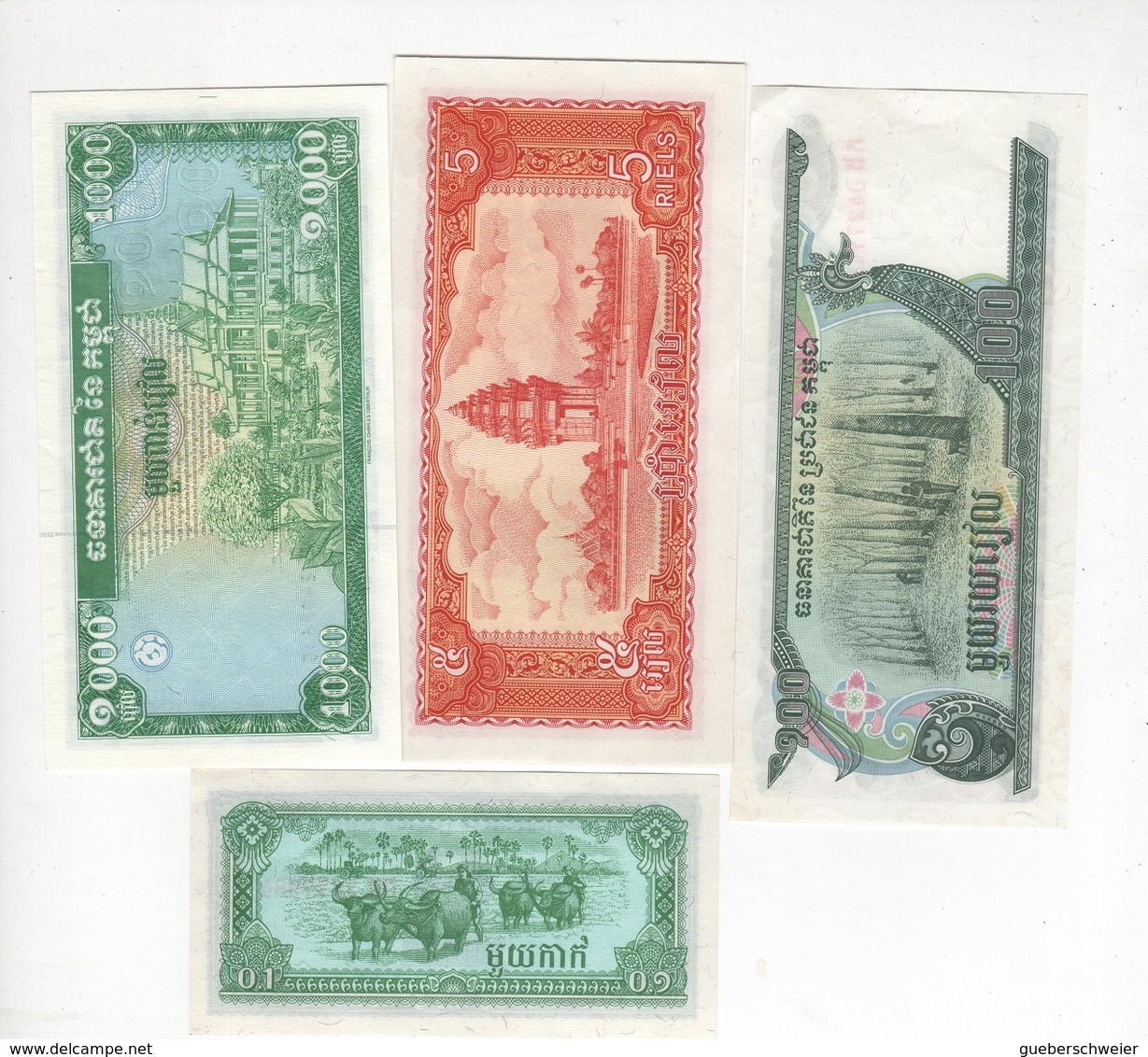 B34 - CAMBODGE Lot De 4 Billets 1er Choix - Cambogia