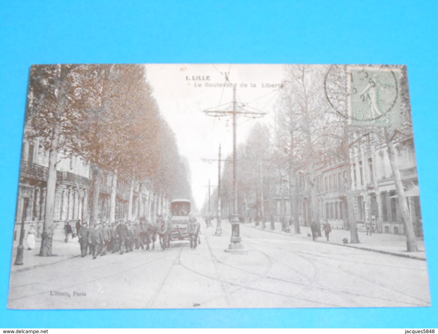 59 ) Lille - N° 1 - Le Boulevard De La Liberté " Attelage " - Année 1921 : EDIT : L'hoste - Lille