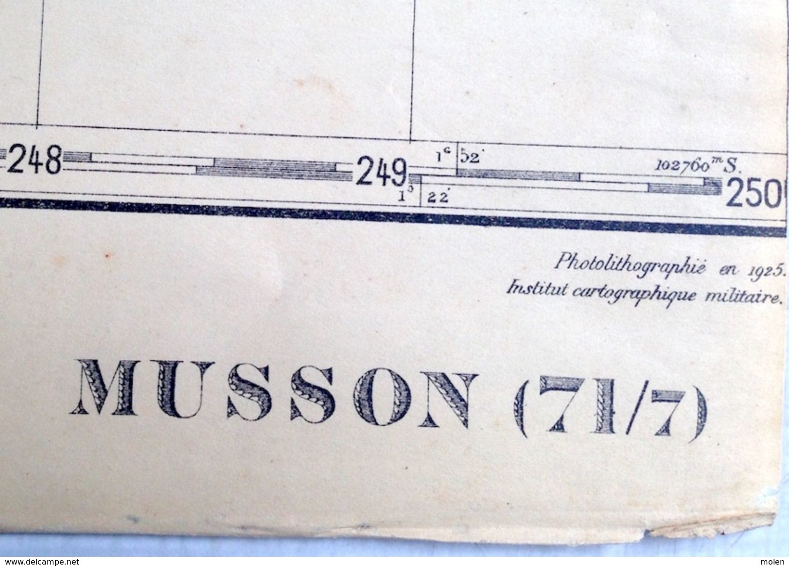 ANCIENNE GRANDE CARTE MILITAIRE D ETAT MAJOR 71/7 De 1923 MUSSON HALANZY BARANZY SIGNEULX Stafkaart S711 - Musson