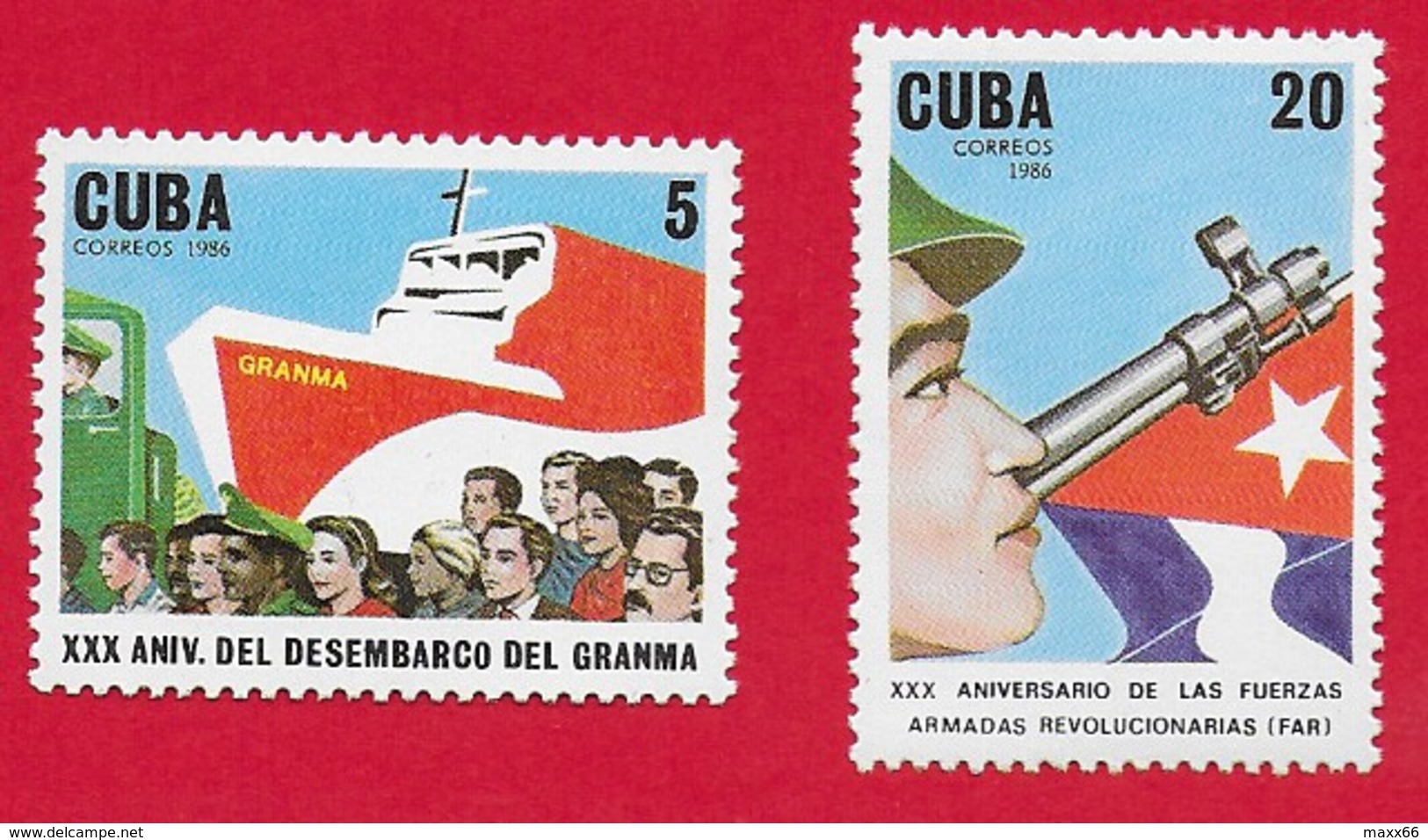 CUBA MNH - 1986 30th Anniversaries "Granma" Landings And The Revolutionary Armed Forces - Vari ¢ - Michel CU 3069 - 3070 - Nuovi