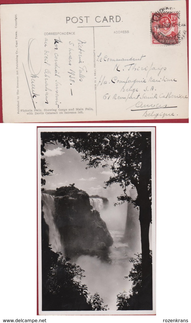 Zambia Northern Rhodesia Victoria Falls 1938 To CMB Compagnie Maritime Belge Afrique Africa Afrika - Autres - Afrique