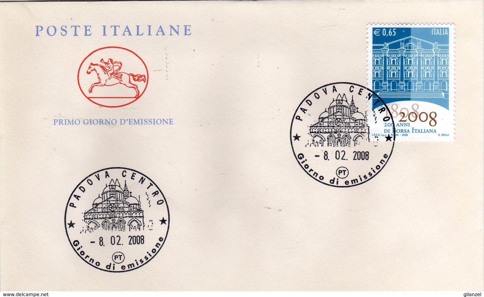 Italia 2008 FDC Borsa Italiana - FDC