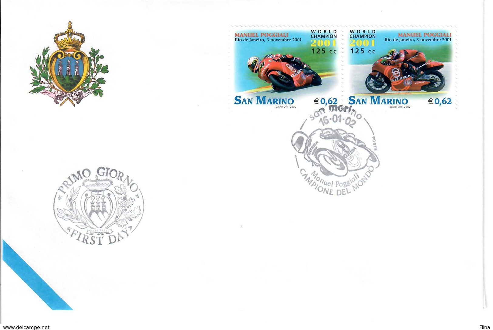 SAN MARINO 2002 - MOTOMONDIALE 2001 - FDC - FDC