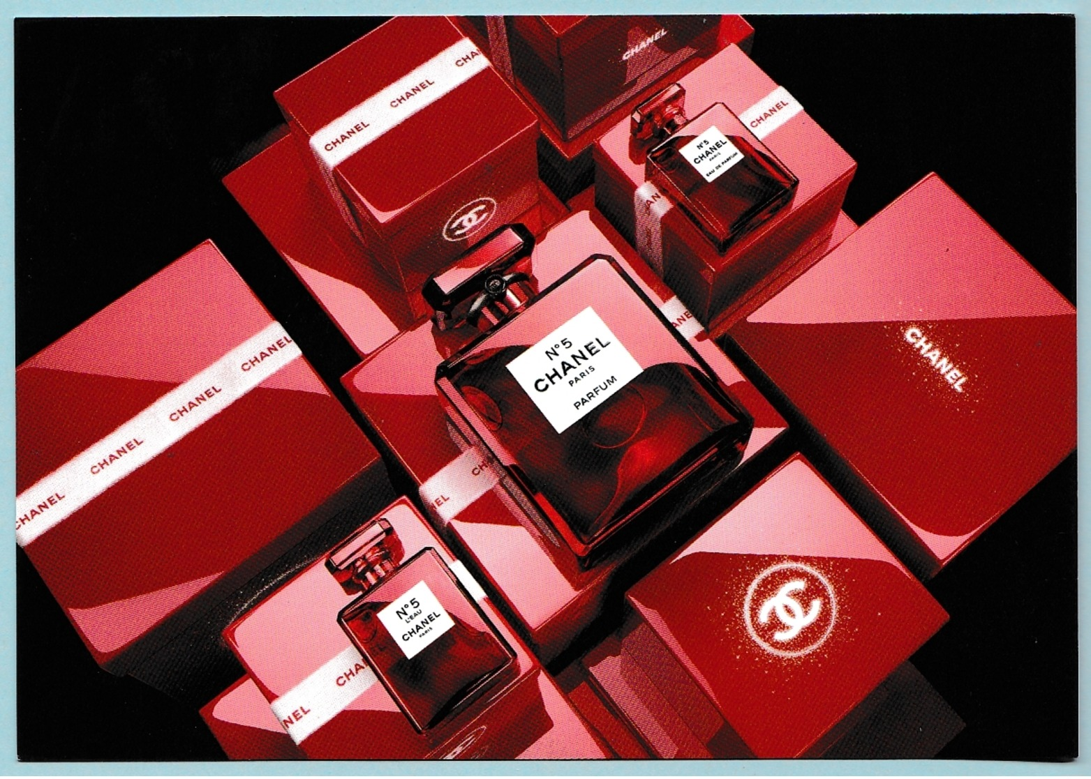 CARTE CHANEL N° 5 EDITION FLACON ROUGE - FORMAT CARTE POSTALE - Modernes (à Partir De 1961)