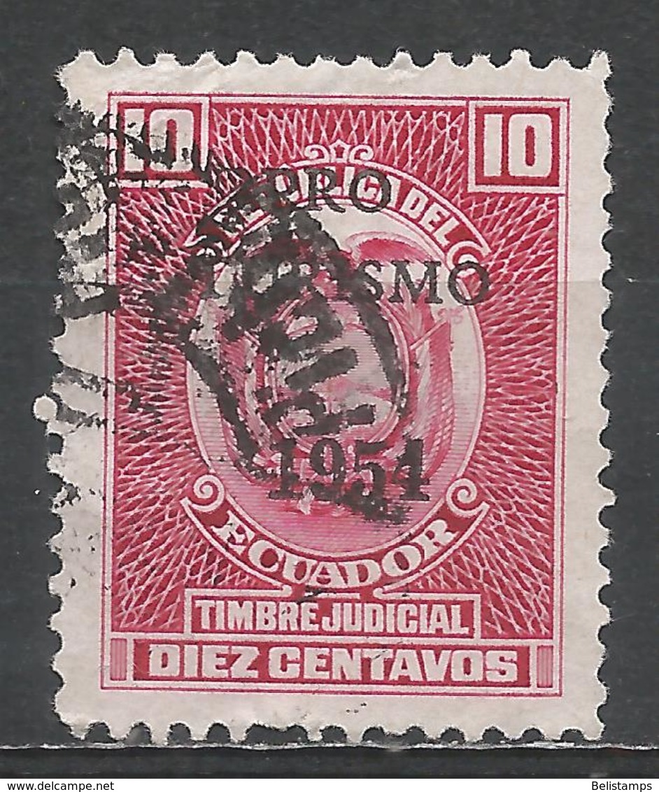 Ecuador 1954. Scott #RA69 (U) Arms Of Ecuador, Revenue Stamp - Equateur