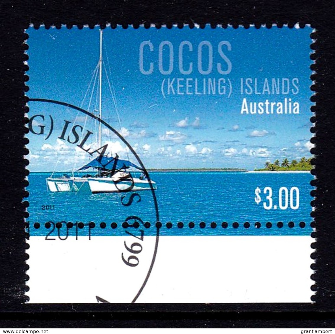 Cocos Islands 2011 Boats $3 Marginal CTO - Cocos (Keeling) Islands