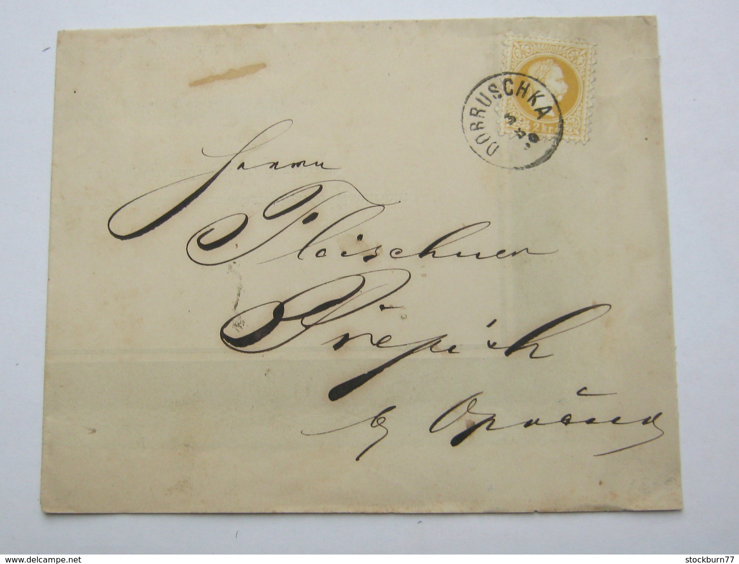 1880 , DOBRUSCHKA , Klarer Stempel Auf Trauerbrief Mit Inhalt - Briefe U. Dokumente