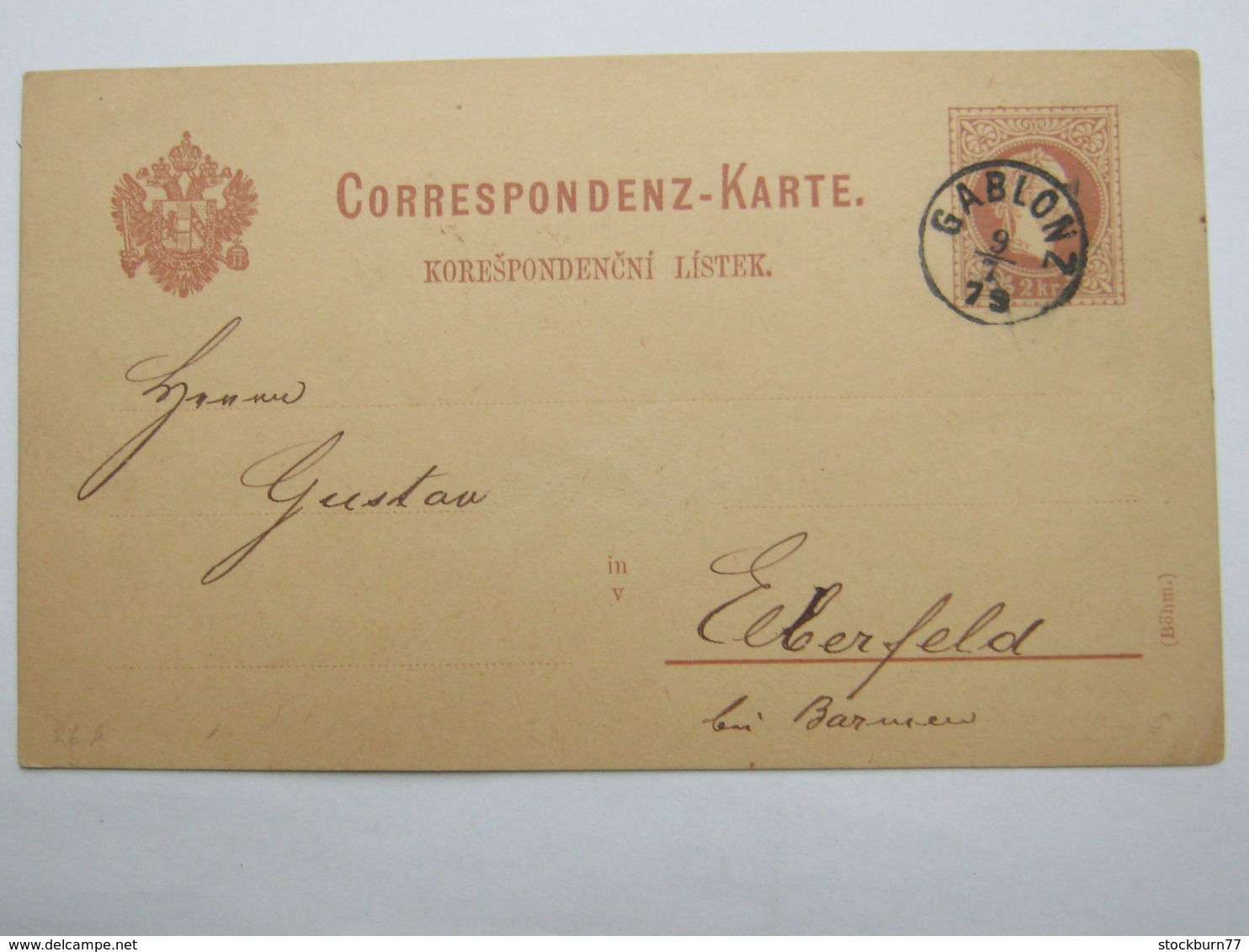 1879 , GABLONZ  , Klarer Stempel Auf Ganzsache - Briefe U. Dokumente