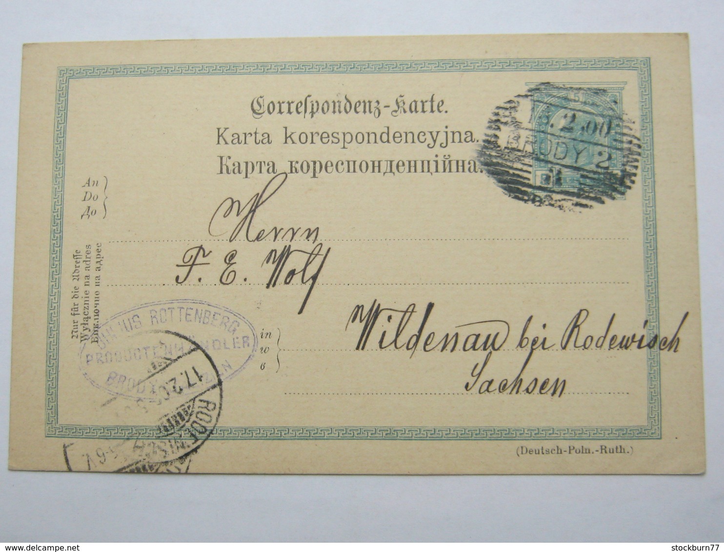1900 , BRODY  , Klarer Stempel Auf Ganzsache - Storia Postale