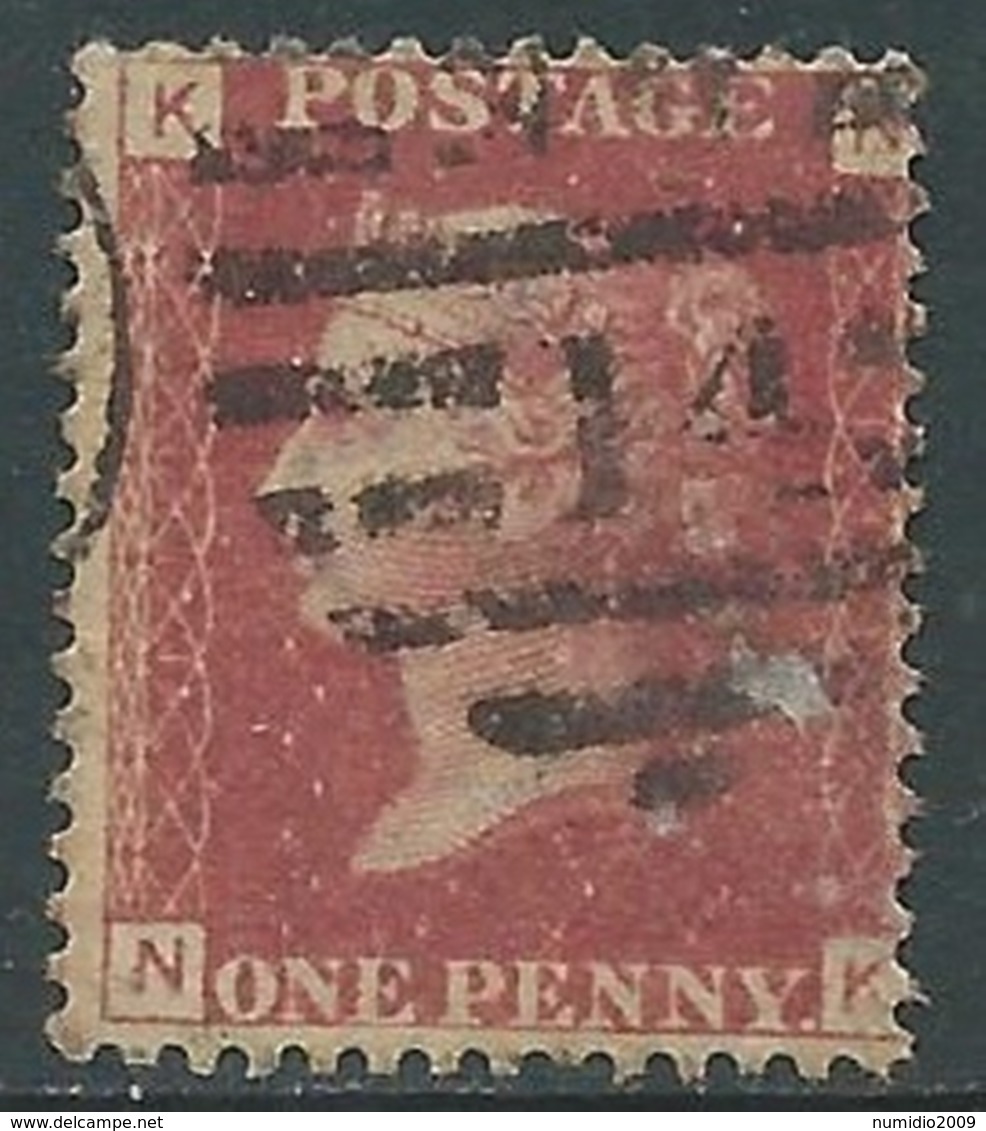 1858-79 GREAT BRITAIN USED SG 43 1d PLATE 119 (KN) - F18-5 - Usati