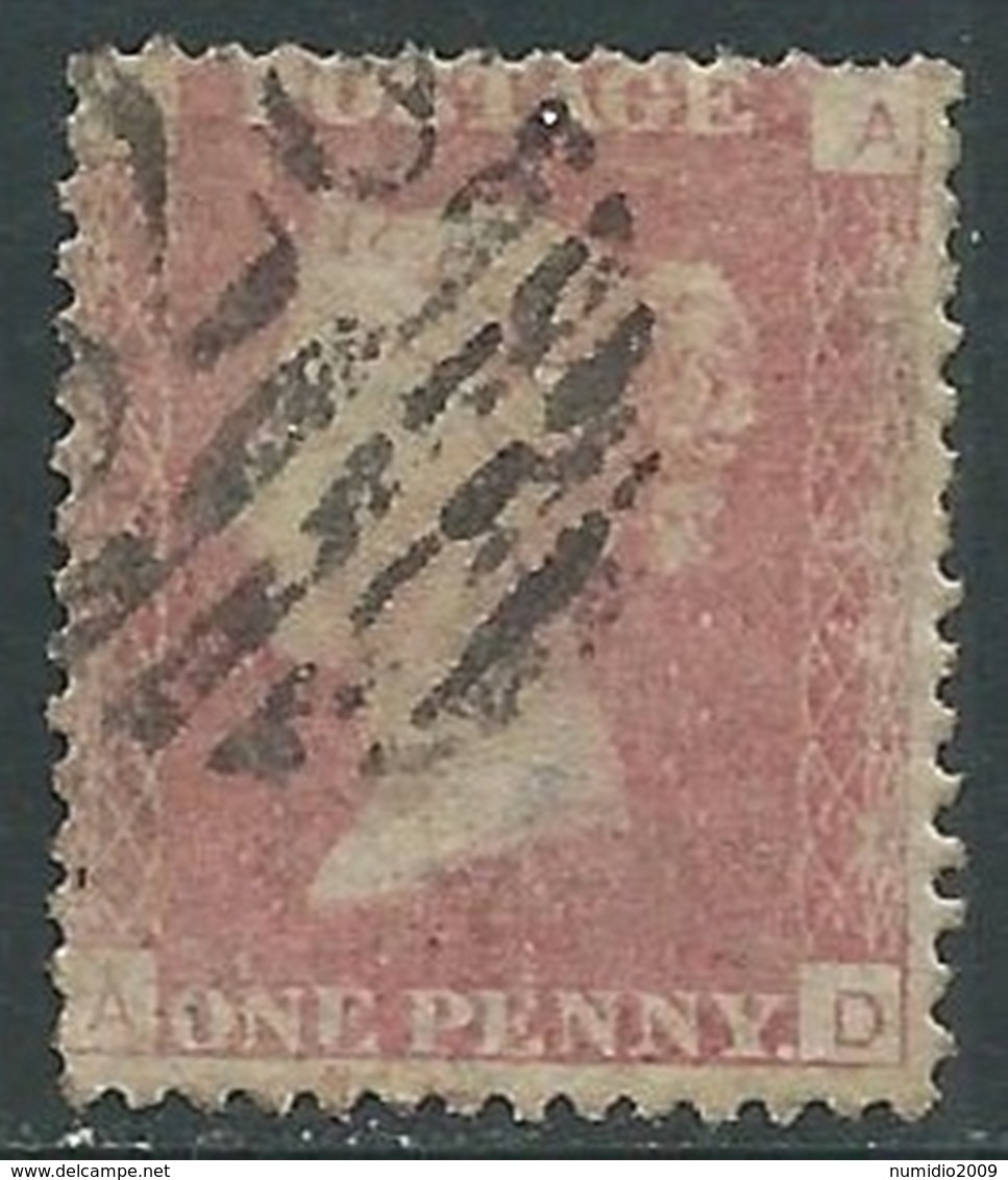 1858-79 GREAT BRITAIN USED SG 43 1d PLATE 137 (DA) - F18-7 - Gebruikt