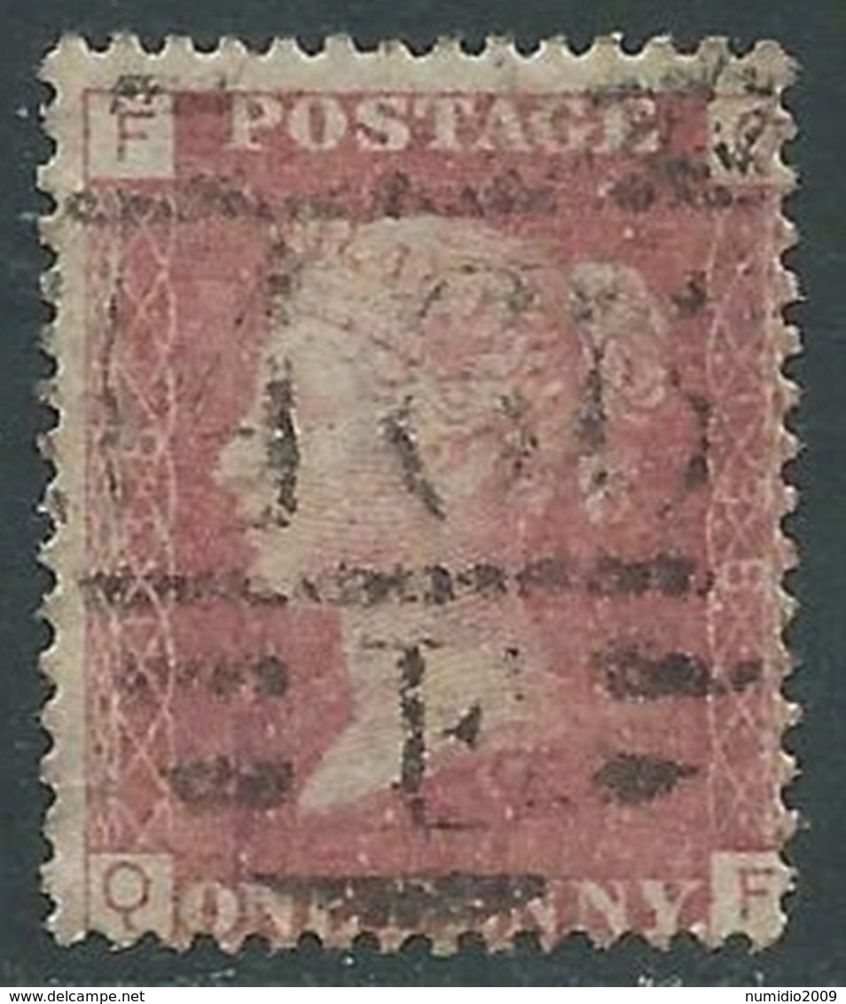 1858-79 GREAT BRITAIN USED SG 43 1d PLATE 138 (FQ) - F18-7 - Usati