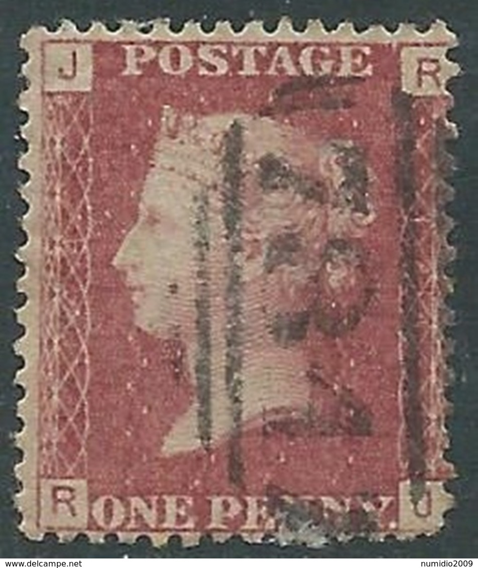 1858-79 GREAT BRITAIN USED SG 43 1d PLATE 144 (JR) - F18-8 - Usati