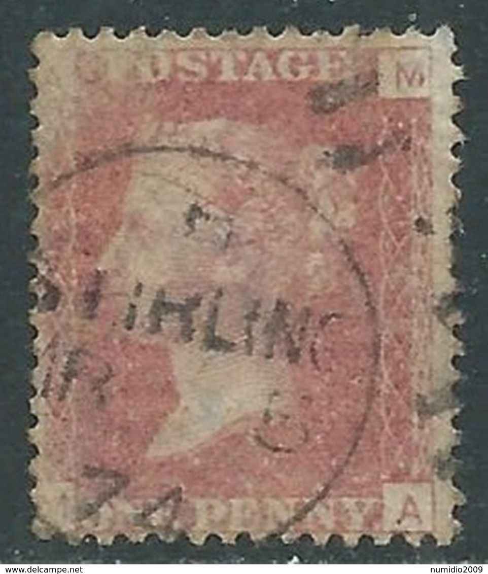 1858-79 GREAT BRITAIN USED SG 43 1d PLATE 145 (AM) - F18-8 - Usati