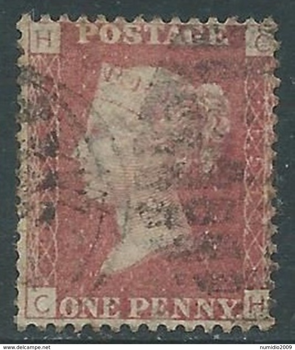 1858-79 GREAT BRITAIN USED SG 43 1d PLATE 154 (HC) - F18-9 - Usati