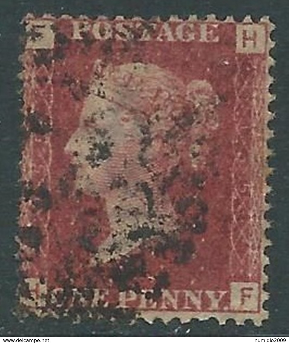 1858-79 GREAT BRITAIN USED SG 43 1d PLATE 155 (FH) - F18-9 - Usati