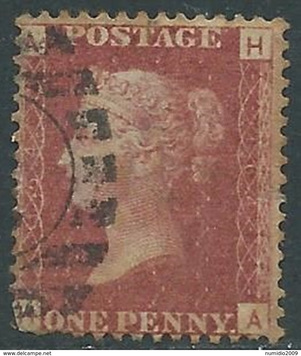 1858-79 GREAT BRITAIN USED SG 43 1d PLATE 164 (AH) - F18-10 - Usati