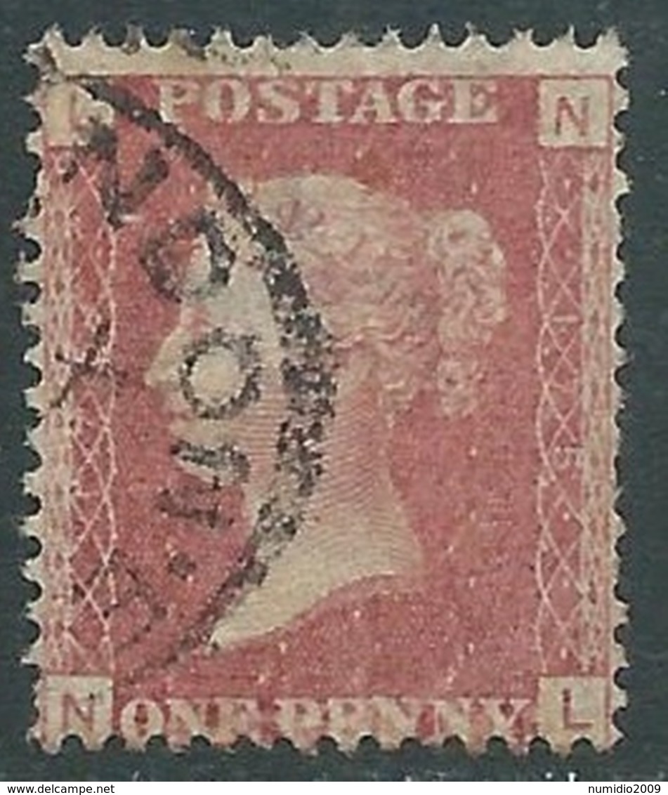 1858-79 GREAT BRITAIN USED SG 43 1d PLATE 175 (LN) - F19-2 - Usati