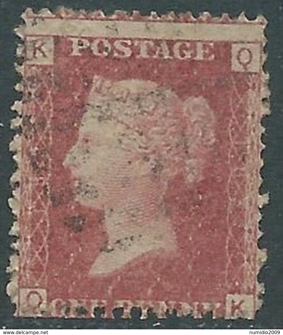 1858-79 GREAT BRITAIN USED SG 43 1d PLATE 183 (KQ) - F19-3 - Usati