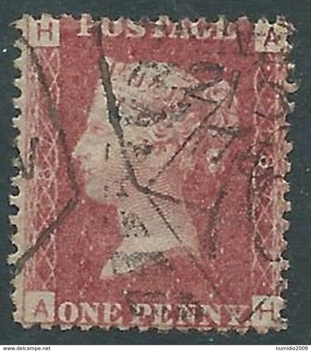 1858-79 GREAT BRITAIN USED SG 43 1d PLATE 187 (HA) - F19-4 - Usati