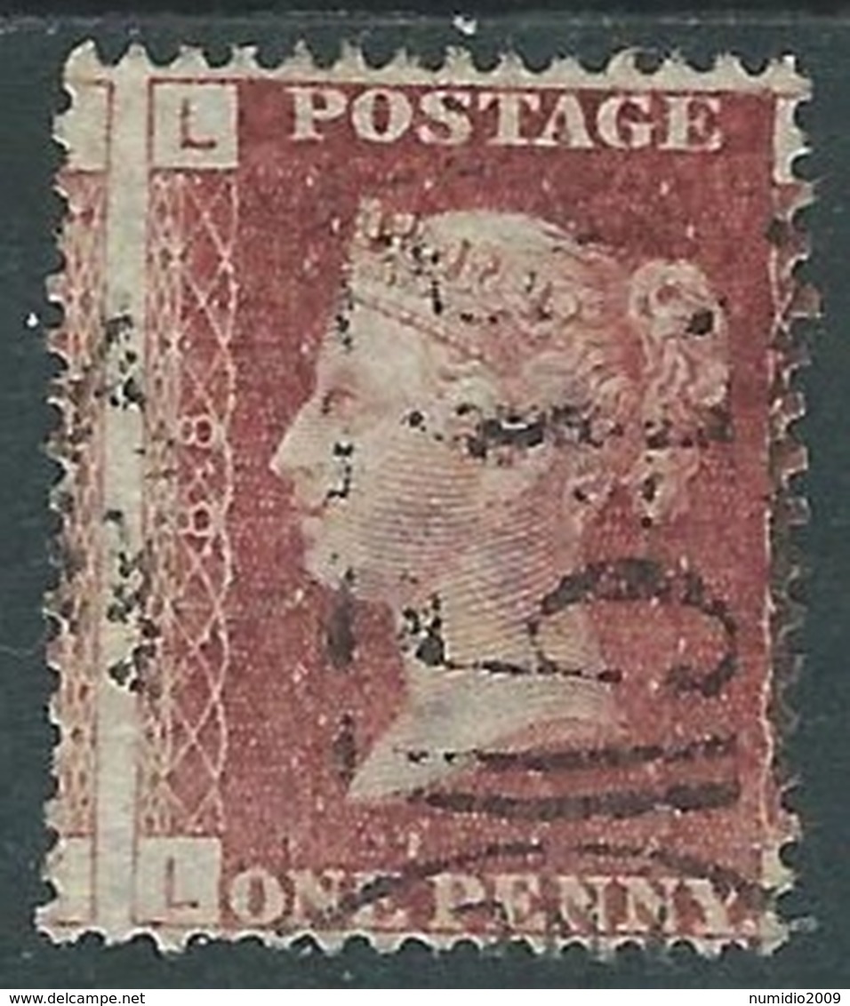 1858-79 GREAT BRITAIN USED SG 43 1d PLATE 188 (LL) VARIETY - F19-4 - Usati