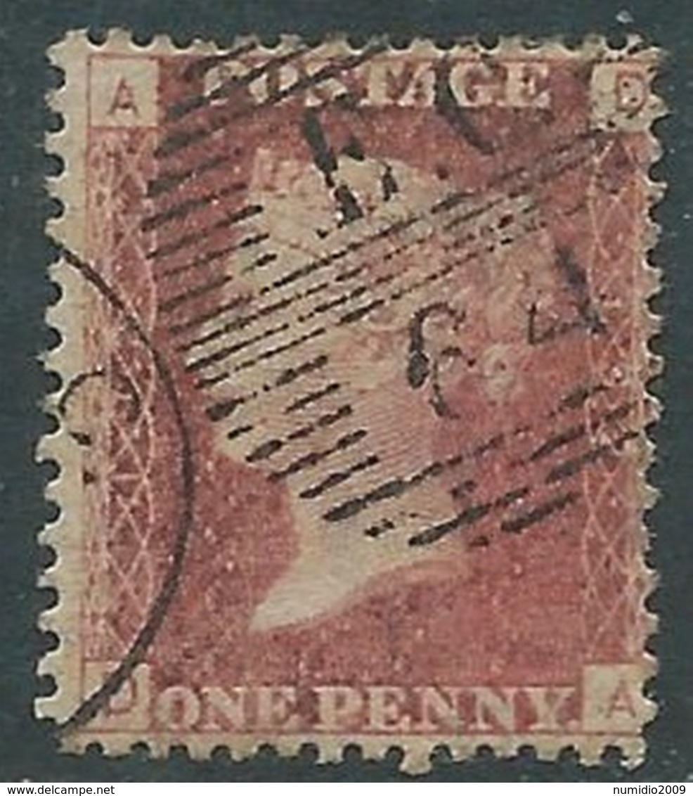 1858-79 GREAT BRITAIN USED SG 43 1d PLATE 192 (AD) - F19-4 - Usati