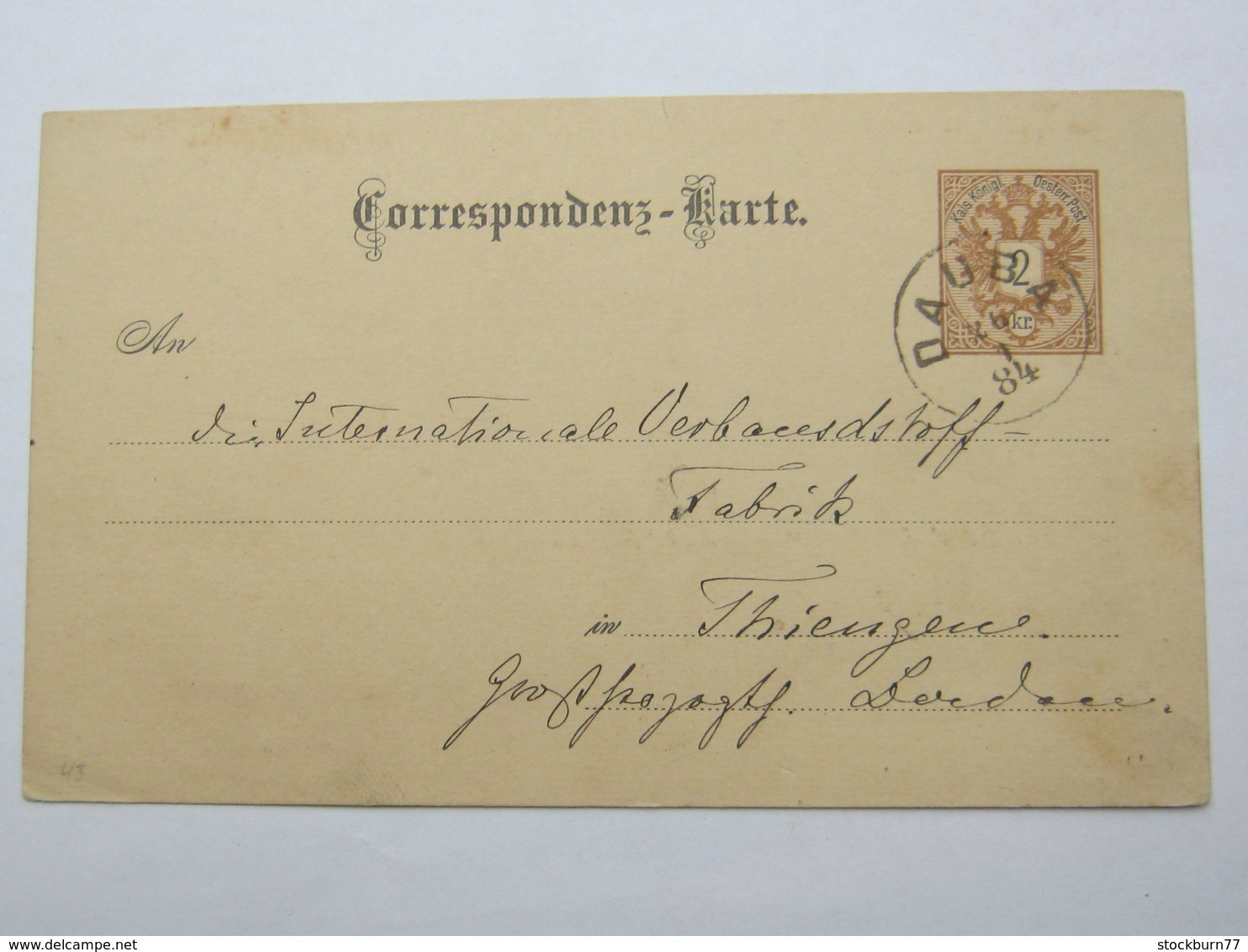 1884 , DAUBA  , Klarer Stempel Auf Ganzsache - Briefe U. Dokumente