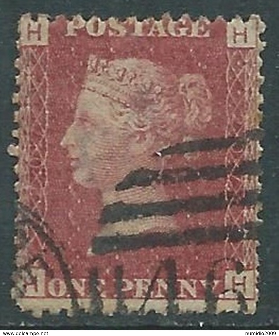 1858-79 GREAT BRITAIN USED SG 43 1d PLATE 207 (HH) - F19-5 - Gebruikt